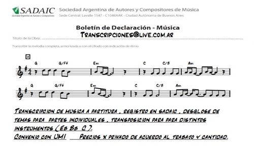 transcripciones musicales